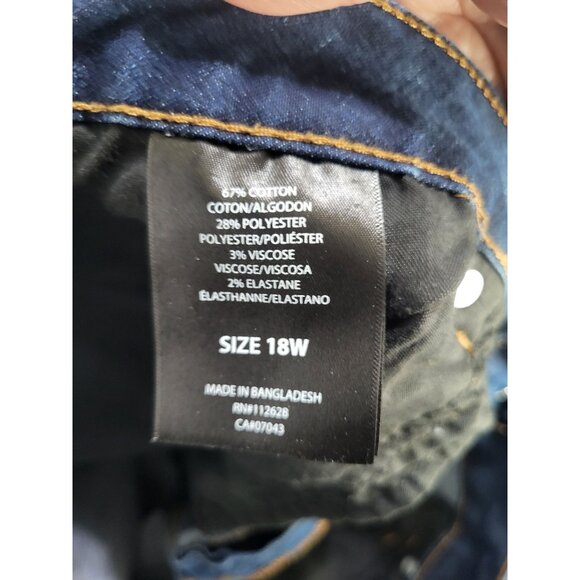 TAHARI Women's SZ 18W Amelia Button Fly Skinny Denim Jeans Classic - Picture 8 of 8